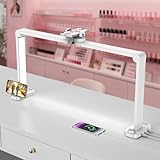 iVict Nail Desk Lamp, 34' Nails Tech Light with Phone Stand, 0-100% Adjustable Brightness, 3000K-6000K Color Temperature Led Desk lamp for Nail, Tattoos, Eyebrows, Beauty