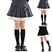 Girls Preppy Style Lace Trim Pleated Short Skirts High Waisted A Line Cute Bow School Uniforms Mini Skirt for 3-14 Years