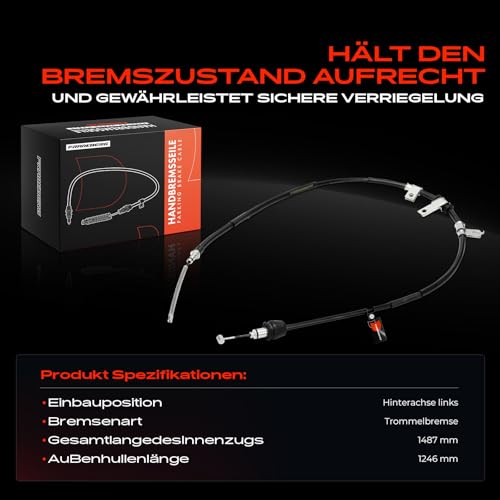 Frankberg Handbremsseile Hinten Links Kompatibel mit Picanto SA 1.0L 1.1L 2004-2011 Replace# 5976007000