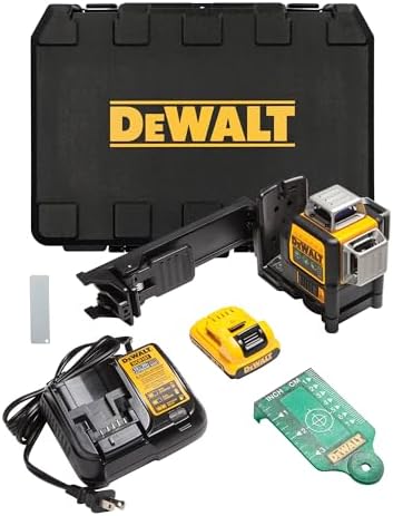 DEWALT Laser Level 360 Self Leveling, 3 Way Green Laser Leveler Tool 12V MAX with 2.0Ah Battery, Charger and Durable Carrying Case, 100 Ft, Tripod Compatible (DW089LG)