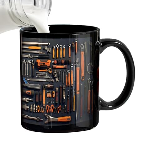 Mechanic Toolbox - Juego de tazas de café con caja de herramientas mecánica, divertida taza de caja de herramientas 3D, taza de café de cerámica para hombres, taza de agua de 325 ml para dormitorio,