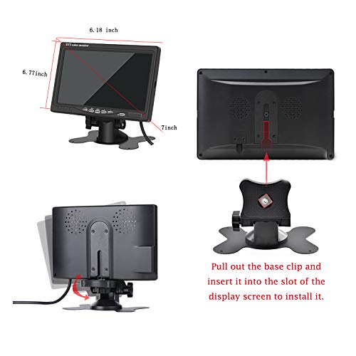 Image of 7 Inch Monitor HDMI - 1024x600 HD TFT LCD Screen Display AV VGA Input Built in Speaker for Raspberry Pi 3 Model B+ 3B CCTV Computer PC DVR Car