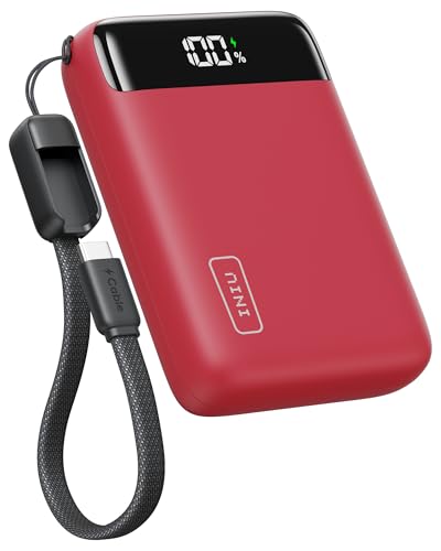 INIU Power Bank, Mini 22,5W PD 20000mAh Bateria Externa Carga Rapida, USB C Input & Output Bateria Portatil para iPhone Samsung iPad Airpods, Mochila Viaje Essentials Apto para Hombres y Mujeres, Rojo