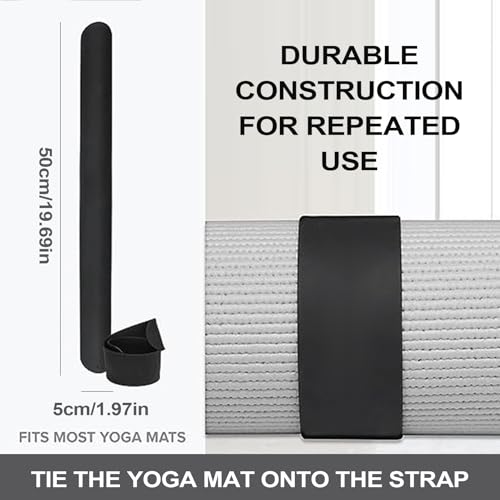 Yoga Mat Carrying Strap | Silicone Heavy Duty Bands | Yoga Strap For Carrying Mat | For Practice Workout Stretching Studio Home Gym Travel Outdoor Beach Walking - Afbeelding 4