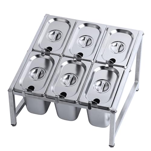 Estante organizador de especias expandible, estantes comerciales de acero inoxidable para condimentos de cocina, bufés de cocina, dispensador de alimentos para condimentos, salsas, ensaladas