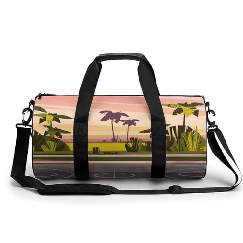 Sac de voyage basket-ball terrain stylé pour camping et randonnée 45cm