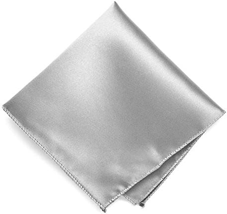 tiemart Solid Color Pocket Square (Silver)
