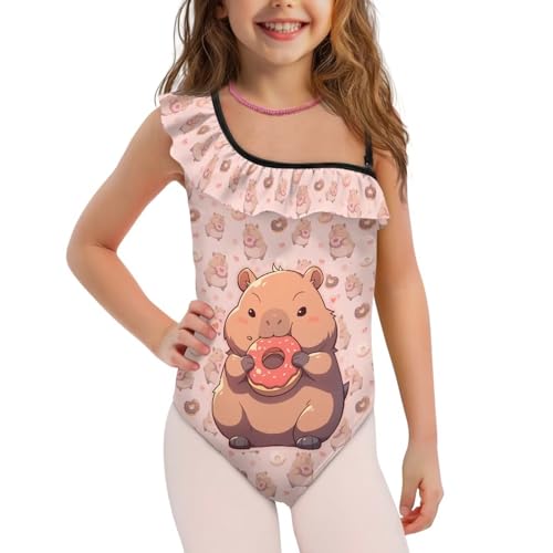 Image of Girls Swimsuit One Piece Ruffle Swimsuit Non-Slip Straps UPF 50+ for Girls Size 3-14 Years