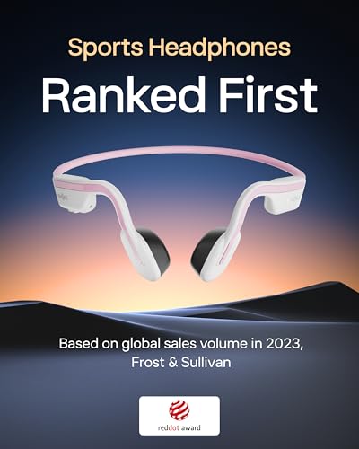 Image of SHOKZ OpenMove Bluetooth Wireless Headphones with Mic, Bone Conduction Wireless Headset with 6H Playtime, IP55 Waterproof Sports Headphones for Running, Workout, Yoga (Himalayan Pink)