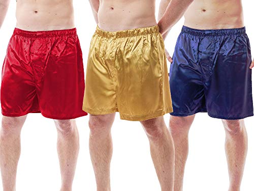 Up2date Fashion Men's Satin Boxer Shorts, Set of 3, Style-MCS01-A