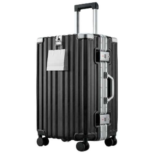 Image of Zipperless Luggage, 24 Inch Checked Suitcase | Checked Luggage, 9H Scratch PC Hardshell, Aluminum Frame, TSA Lock, 360 Spinner Wheels, Black