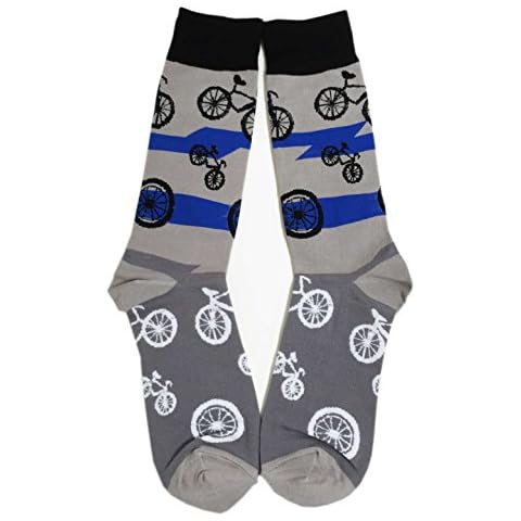 Aesthetinc Men Bicycles Bikes Design Novelty Cotton Crew Socks (Gray)Large / 10-13 Cover