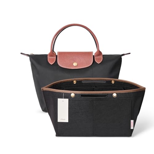 ZTUJO Purse Organizer Insert For Le Pliage, Compatible with Longchamp Le Pliage Shoulder Bag S/L, Top Handle S/M，Energy S/L, Xtra S, Longchamp Organizer Insert (Black, Small) by ZTUJO - Used condition - US$15.06