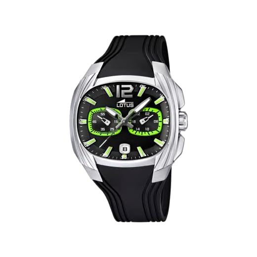 LOTUS Reloj Hombre 15756/5 Outlet Caja de Acero Inoxidable 316l Gris Plata Correa de Caucho Negro