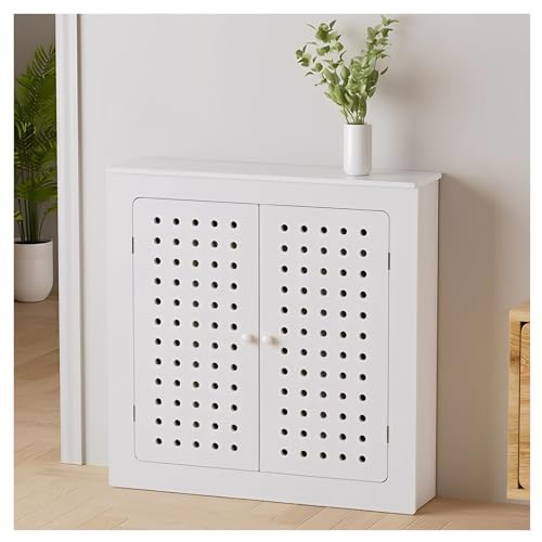 Cache-radiateur armoire blanche en bois robuste 60x70x20