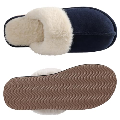 Image of Litfun Women's Fuzzy Memory Foam Slippers Fluffy Winter House Shoes Indoor and Outdoor