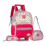 Kit Mochila Escolar com Rodinha + Lancheira + Estojo, Infantil, Holográfica, Grande, Clio