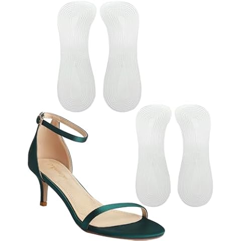 (2 Pairs)Weight Shifting Insoles for High Heels Women, Gel Cushion High Heel Inserts Insoles for Pain Relief, Self-Adhesive Heel Pad for Shoes, Comfort Sandal Insert Anti-Slip, 2 Clear for 5-7.5 Women Cover