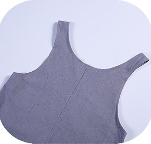 Kktech Japan Style Apron Soft Cotton Linen Apron X Shape Apron Solid Color Halter Cross Bandage Aprons Kitchen Cooking Clothes With Two Side Pockets (Greyish Green) #TOP6
