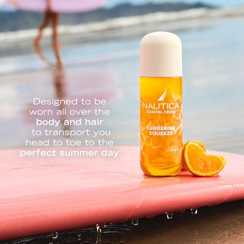 Image of Nautica Tangerine Squeeze, a Citrus Gourmand Hair & Body Mist for Women, Notes of Tangerine, Jasmine, and Sandalwood, Long Lasting, 8.0 fl oz