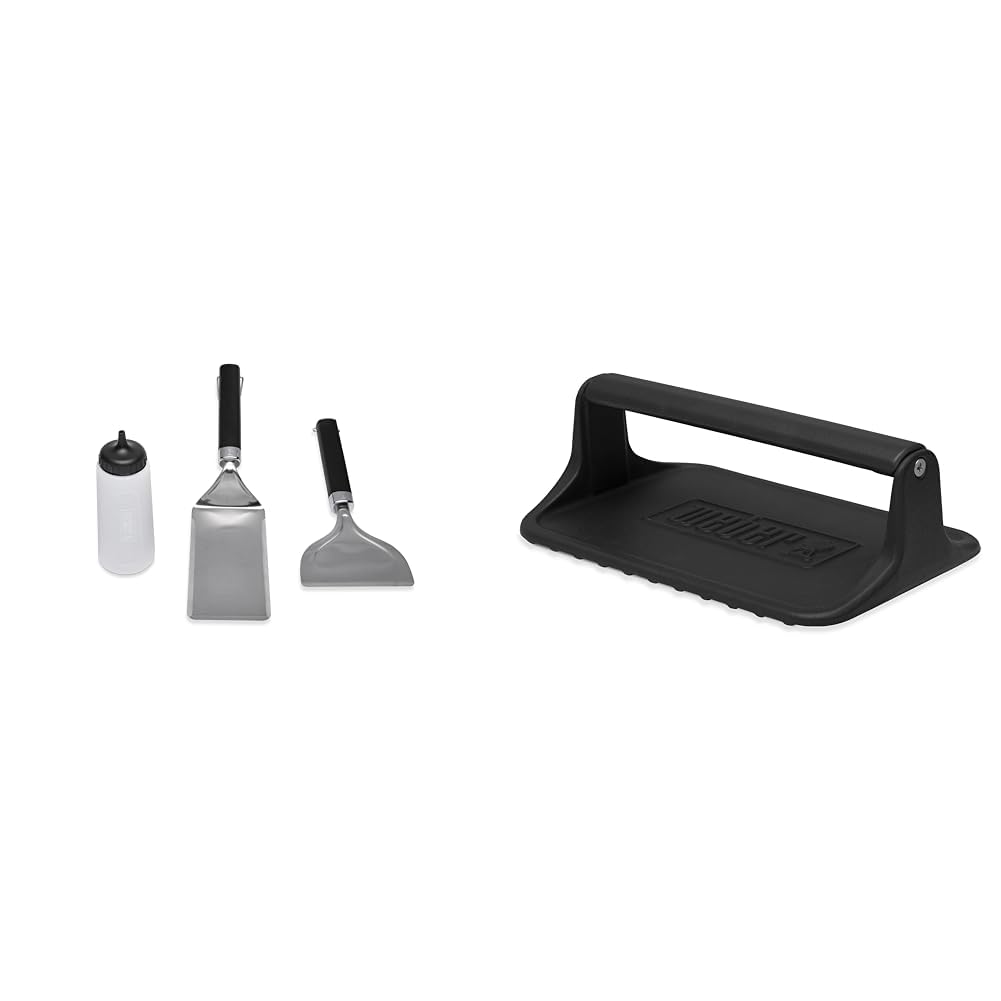 Weber 6777 Starter 3PC Griddle Tool Set, Silver & Grillpresse
