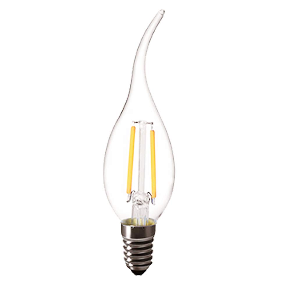 Chao Zan 2W Candle Flame LED Filament Light Bulbs E14 Small Edison Screw Chandelier C35 360 Beam Lamp Bulb 2700-3000K Warm White, 25W Incandescent Equivalent