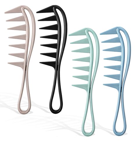 Set de 4 peines de dientes anchos para desenredar cabello miniatura 1