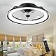 UVWHYZ Schwarzer Deckenventilator mit Beleuchtung (48cm) | Leise, 6 Geschwindigkeiten + Timer | LED Deckenlampe mit Fernbedienung & APP | Dimmbar 3000K-6500K | Für Schlafzimmer/Wohnzimmer