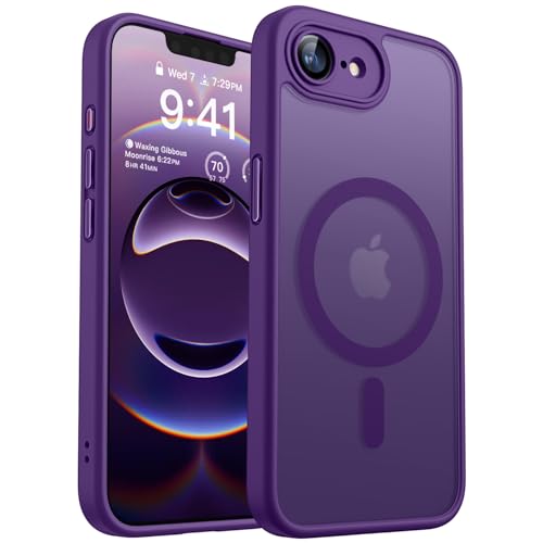 Image of CANSHN Magnetic for iPhone 17e / 16e Case, Upgraded [Full Camera Protection] [Compatible with Magsafe] [Translucent Matte] Shockproof Protective Phone Case for iPhone 17e / 16e - Deep Purple