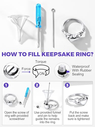 Image of Richsteel Stainless Steel Heart /Claddagh Cremation Urn Ring for Ashes for Women Waterproof Locket Rings Memorial Jewelry(with Gift Box)