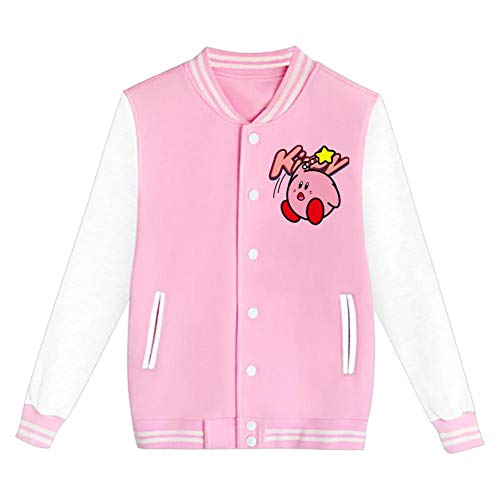 Kirby-Logo Boy's Girl's Hoodie Unisex Teenager Kids Baseball Uniform Sweatshirt Cotton Hooded Winter Fleeces Coat