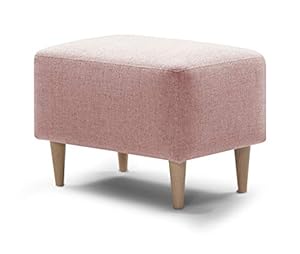 Traumnacht Rosa Fusshocker mit Holzfüßen