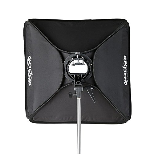 Godox 32"x 32" 80cmx80cm Foldable Universal Softbox with S Style Speedlite Bracket for Flash Bowens Elinchrom Mount Accessories Direction Adjustable