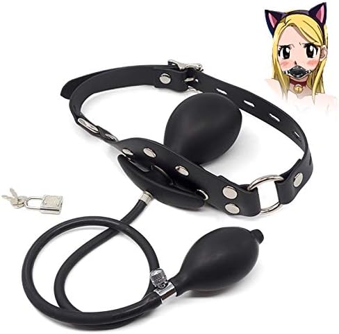 Dildo Mouth Gag with Lock Bondage Leather Strap On Adult Sex Toy Slave SM Game
