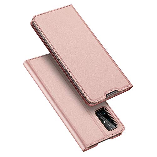 Custodia® PU TPU Flip Folio Funda con Ranura y la Función Stand para Tarjeta Compatible para Huawei Honor 30(Rosa Oro)