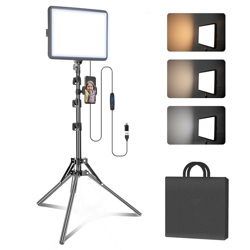 Arsoer 2-Pack Portable Photography Lighting Kit, 8' 2800K-6500K Dimmable Studio Lights with Tripod, USB Powered Video Light for Photography/Zoom/Video Conference/Live Streaming/YouTube/Tiktok/Ins
