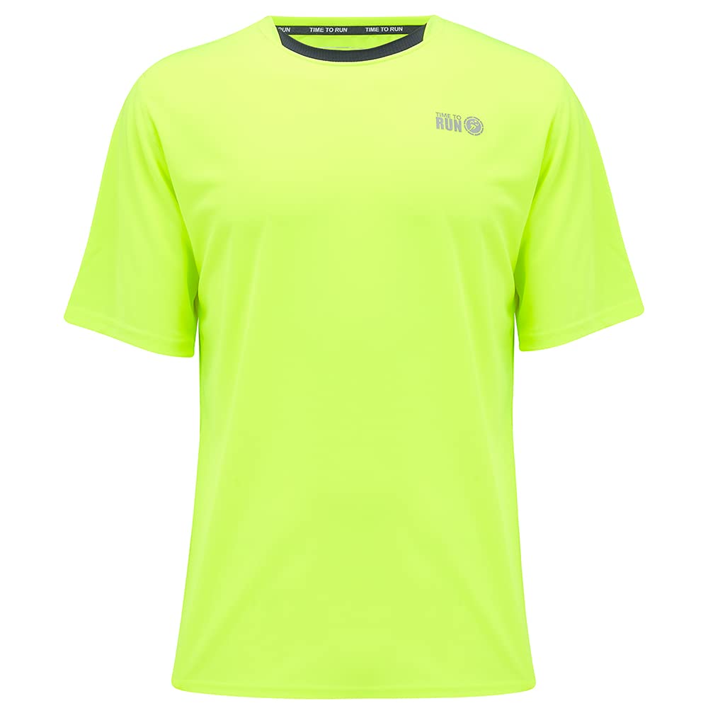 Time To RunMen's Quick Dry Short Sleeve Technical Breathable Training Spirit Running/Gym/Workout T Shirt Top