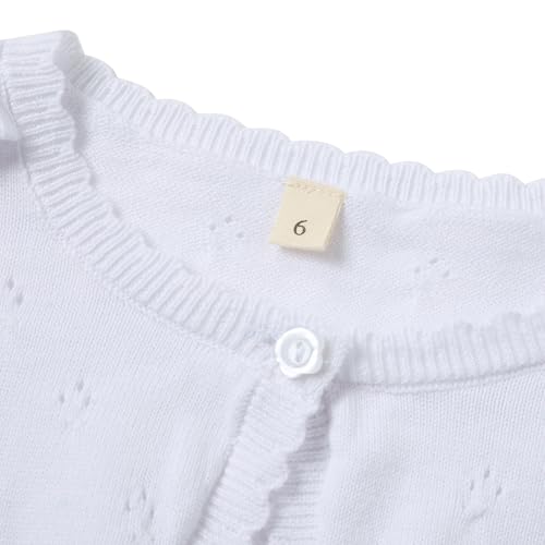 Image of Girls Long Sleeve Cardigan Kids Button Closure Knitted Bolero Shrug Girls Sweaters Tops