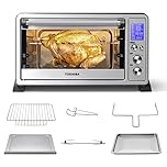 TOSHIBA AC25CEW-SS Large 6-Slice Convection Toaster Oven Countertop, 10-In-One with Toast, Pizza and Rotisserie, 1500W, Stainless Steel, Includes 6 Accessories