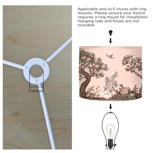 Image of Nuxovilar Lamp Shades Set of 2, 13 inch Top x 13 inch Bottom x 10 inch High (Spider) | Table lamp shades whimsical tree animal design kids room nursery playroom covers light (Whimsical)