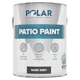 Polar Patio Paint - Dark Grey RAL 7015-2.5 Litre - Outdoor Floor Paint for Concrete, Garden Patio, Stone, Pathway Flags & Paving Slabs - Easy to Use - UV & Weather Resistant