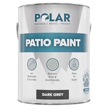 Polar Patio Paint - Dark Grey RAL 7015-2.5 Litre - Outdoor Floor Paint for Concrete, Garden Patio, Stone, Pathway Flags & Paving Slabs - Easy to Use - UV & Weather Resistant