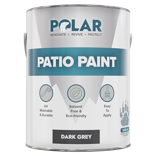 Polar Patio Paint - Dark Grey RAL 7015-5 Litres - Outdoor Fl...