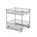 Household Essentials Glidez Multipurpose Chrome-Plated Steel Pull-Out/Slide-Out Storage Organizer for Under Cabinet Use - 2-Tier Design - Fits Standard Size Cabinet or Shelf, Chrome