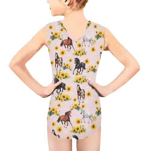 Image of Swimsuits for Girls 3-14 Summer Kids Bathing Suits Gymnastics Leotards One Piece Swimwear