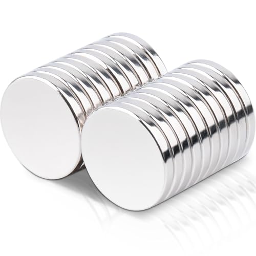 FPMYB 20 Stycken 15 x 2 mm Neodymmagneter Extra Starka, Runda Starka Magneter För Kylskåp, Whiteboard, Magnettavla, Kontor