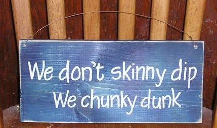 Black Dog Art Fun Hand Painted Skinny Dipping Wood Sign