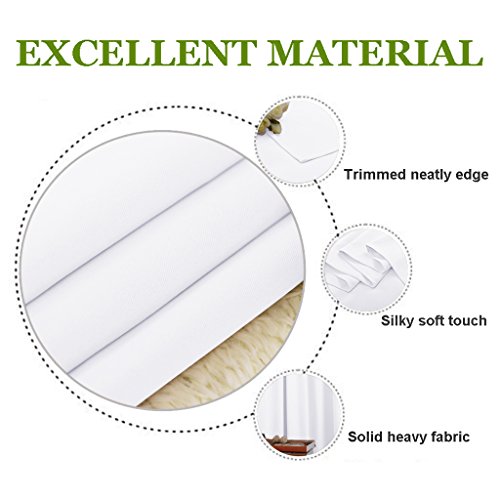 NICETOWN Extra Wide and Long Curtain - Thermal Insulated Drape Voice Canceling for Room Divider/Patio/Glass Door (White, 100 inches Width, 108 inches Length, Single Piece)