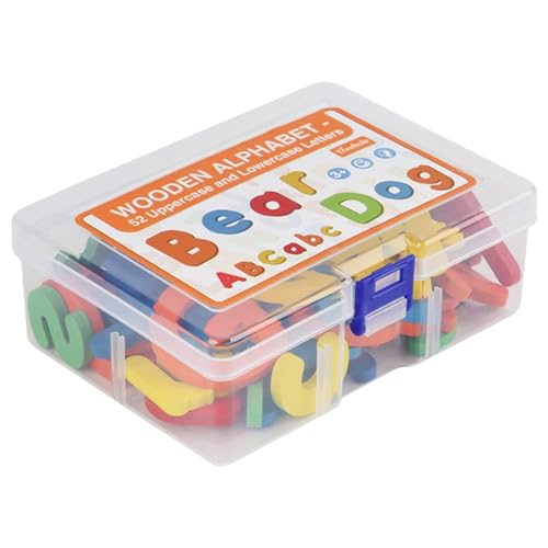 Dayysiuy Juegos De Alfabeto para Niños,52 Piezas Letras De Madera para Ortografía | Juguetes De Viaje para Niños Pequeños para Lectura Y Vocabulario Infantil