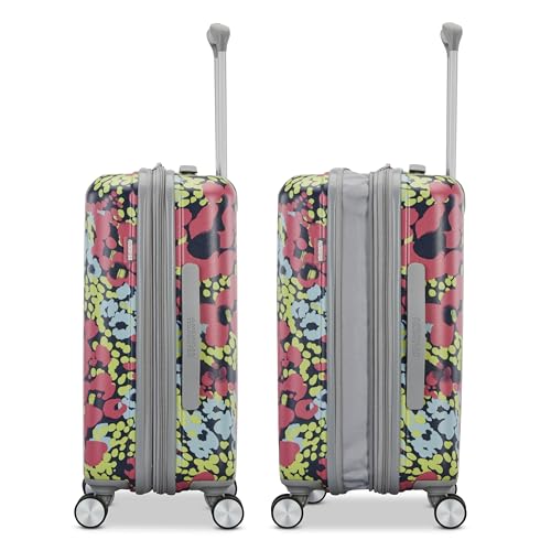 Image of American Tourister Moonlight II Hardside Expandable Luggage with Spinner Wheels, Poppy Pattern, Carry-On 20-Inch